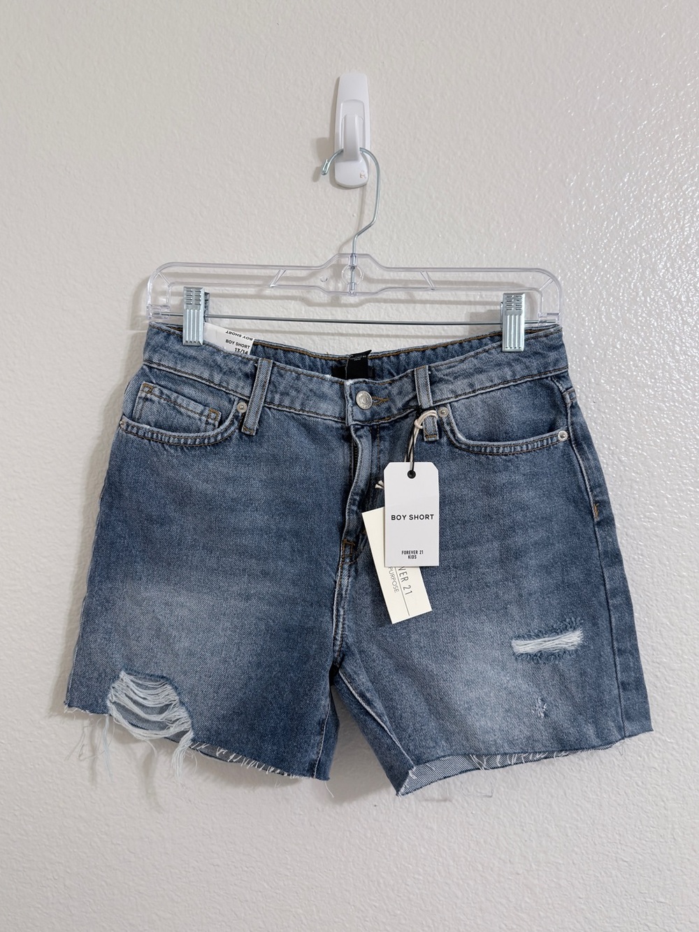 Forever 21 Kids Distressed Denim Boy Shorts